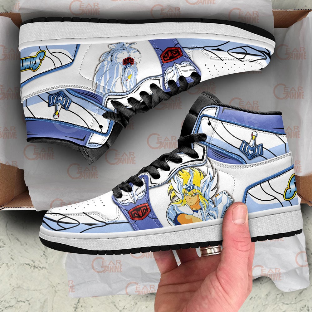 Cygnus Hyoga JD1s Sneakers Saint Seiya Anime Shoes, Air Jordan Hightop