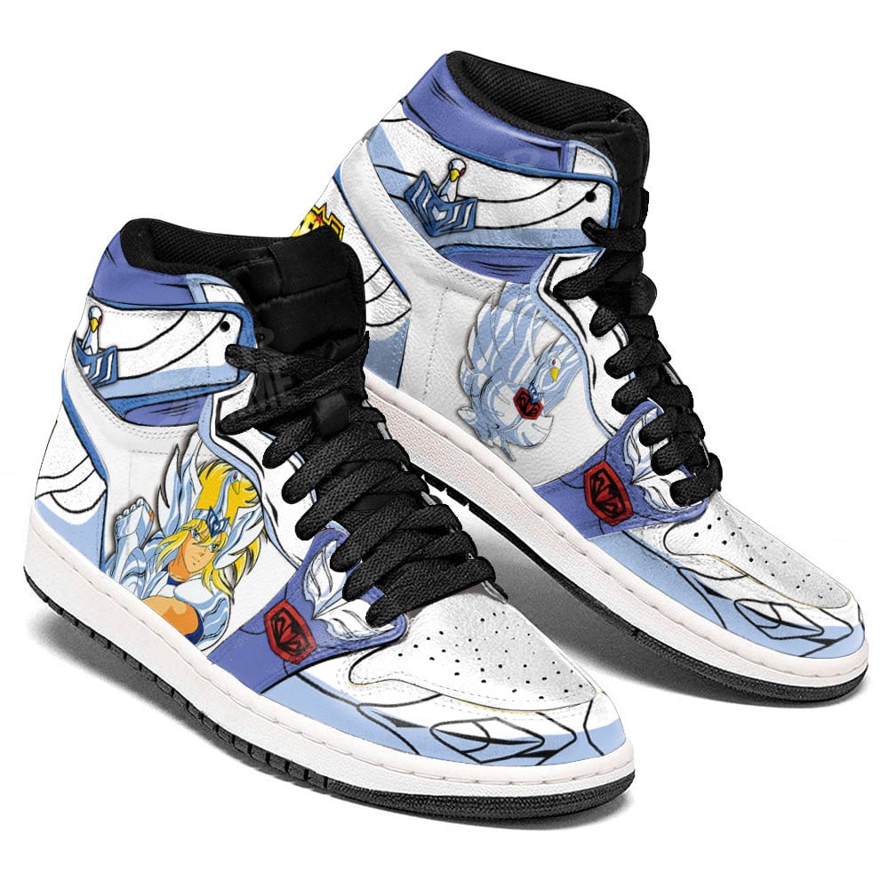 Cygnus Hyoga JD1s Sneakers Saint Seiya Anime Shoes, Air Jordan Hightop