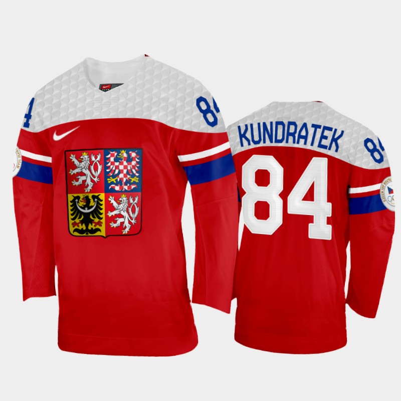 Czech Republic Tomas Kundratek 2022 Winter Olympics Red #84 Jersey Away
