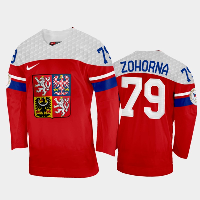 Czech Republic Tomas Zohorna 2022 Winter Olympics Red #79 Jersey Away