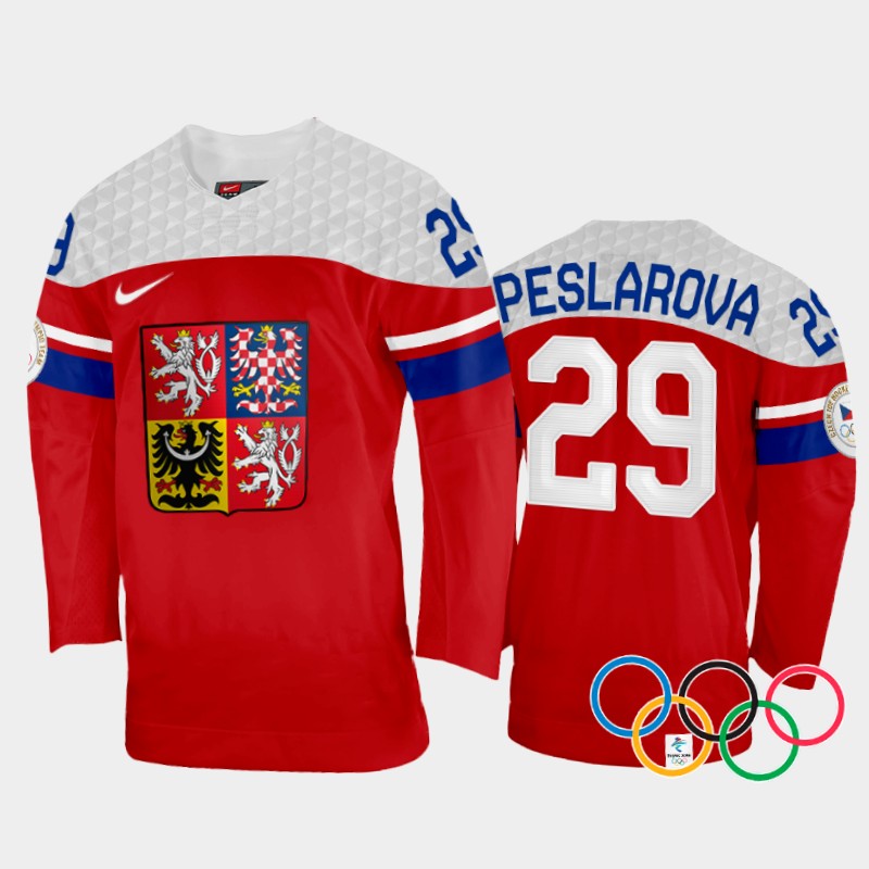 Czech Republic Women's Klara Peslarova 2022 Winter Olympics Red #29 Jersey Away