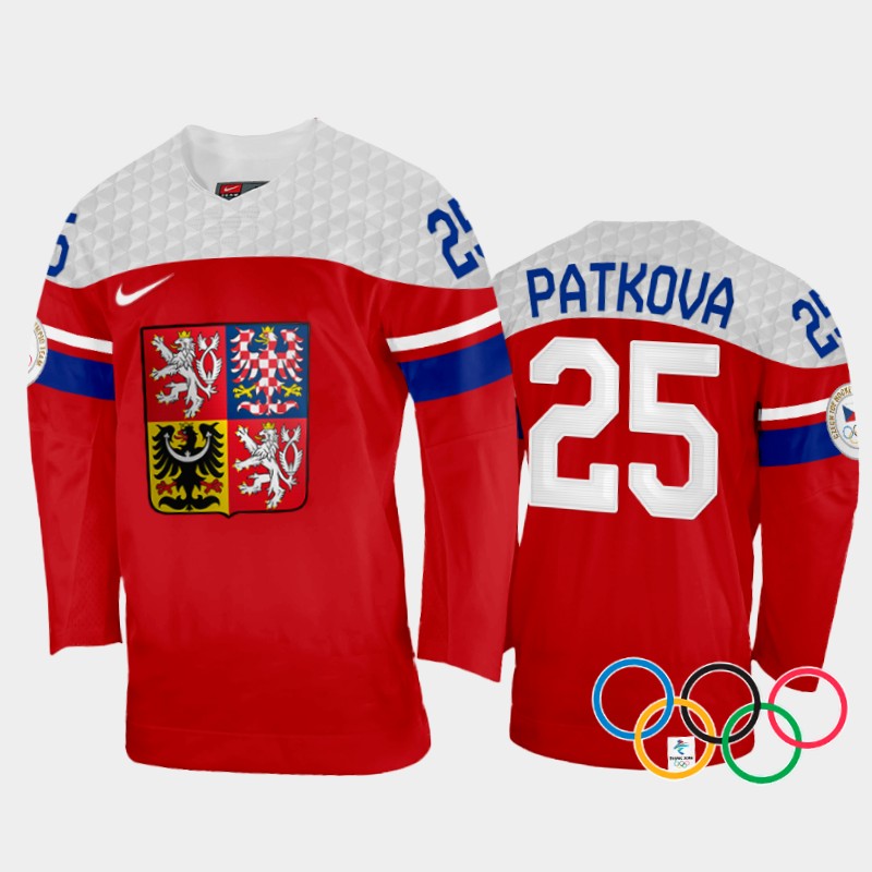 Czech Republic Women's Kristyna Patkova 2022 Winter Olympics Red #25 Jersey Away