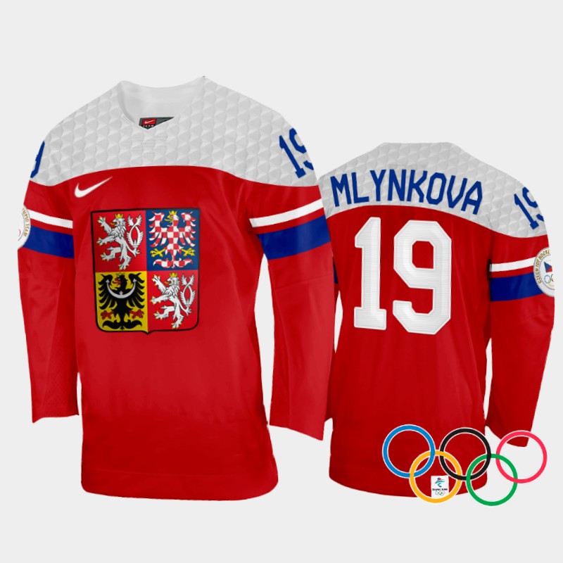 Czech Republic Women's Natalie Mlynkova 2022 Winter Olympics Red #19 Jersey Away