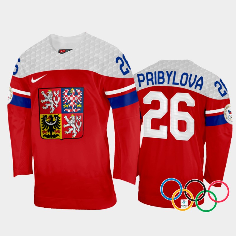 Czech Republic Women's Vendula Pribylova 2022 Winter Olympics Red #26 Jersey Away