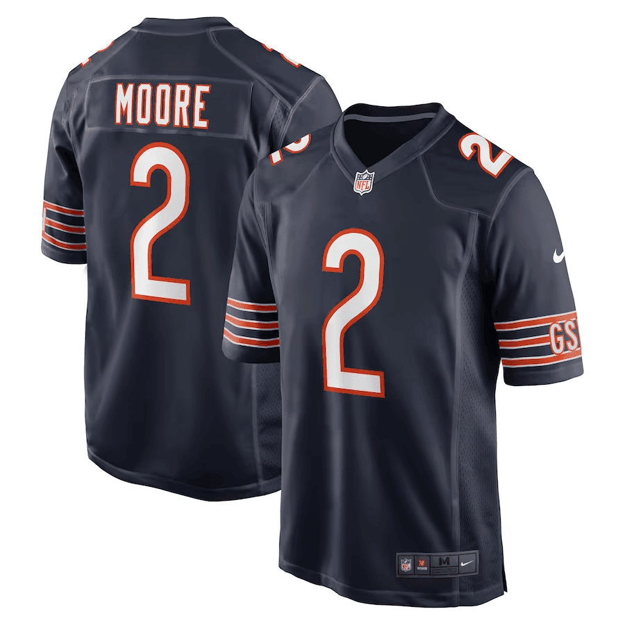 D.J. Moore Chicago Bears GSH Navy Game Navy Jersey - All Stitched 