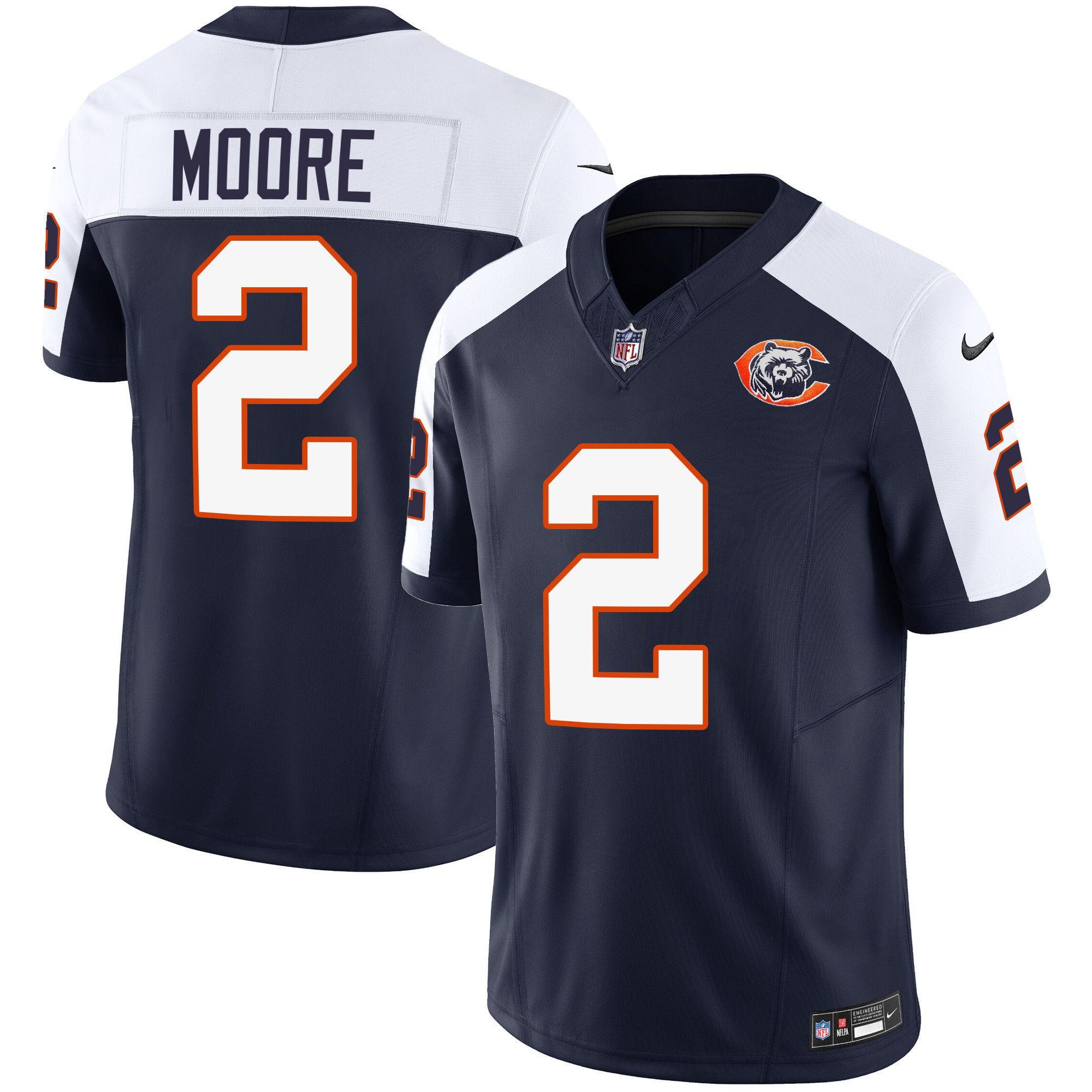 D.J. Moore Men's Chicago Bears Throwback Vapor Alternate Jersey - All Stitched 
