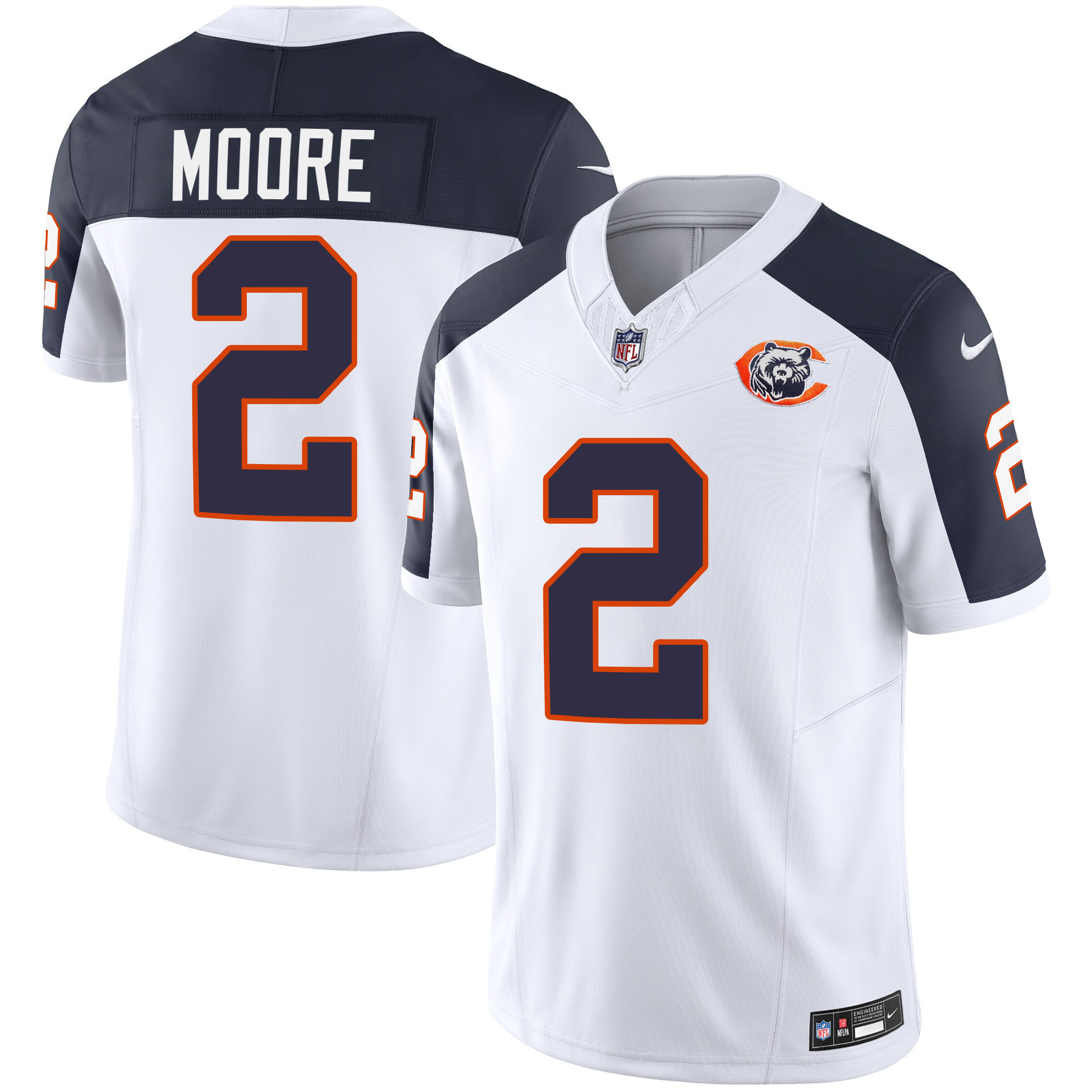 D.J. Moore Youth's Chicago Bears Throwback Vapor Inverted Jersey - All Stitched 