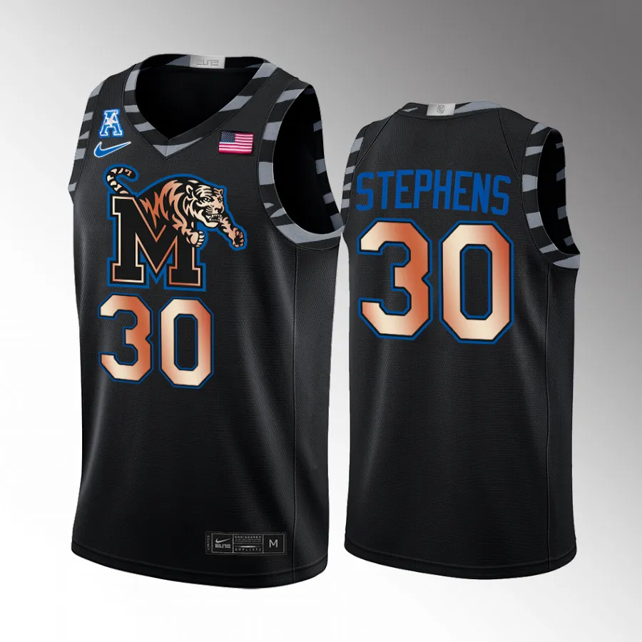 D.J. Stephens Memphis Tigers College Men's Black Jersey