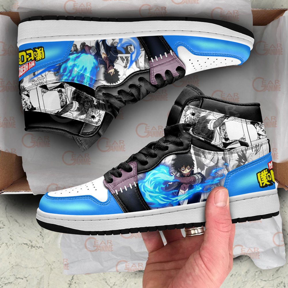 Dabi Blueflame JD1s Sneakers BNHA Manga Mixed Anime, Air Jordan Hightop