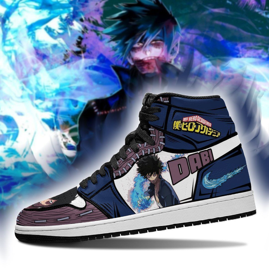 Dabi My Hero Academia anime High Top Air Jordan Sneaker, Air Jordan Hightop