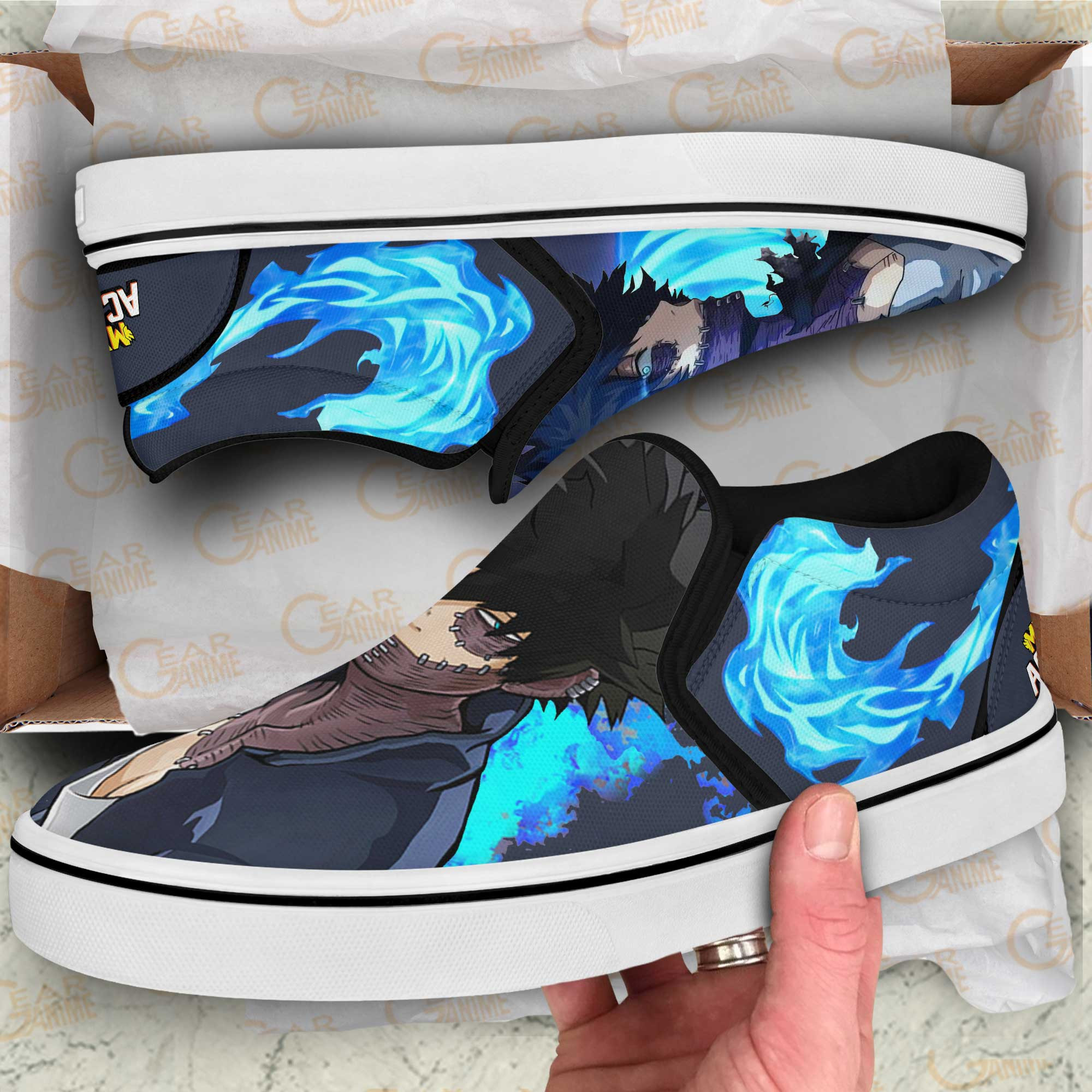 Dabi Slip-On Shoes Canvas My Hero Academia Custom Anime Shoes