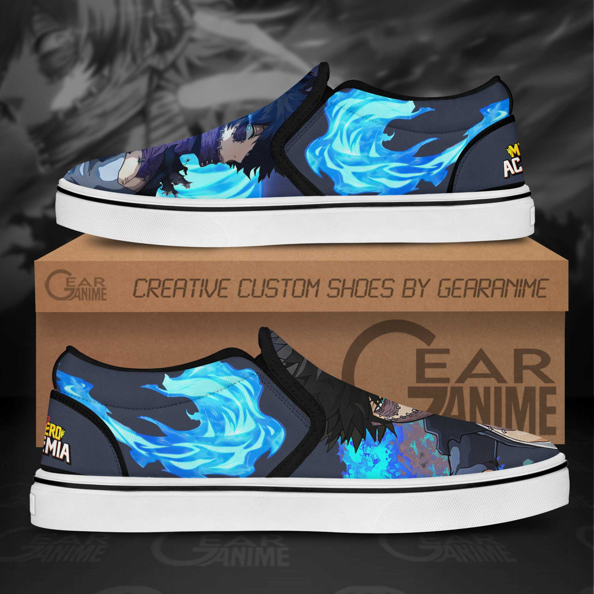 Dabi Slip-On Shoes Canvas My Hero Academia Custom Anime Shoes