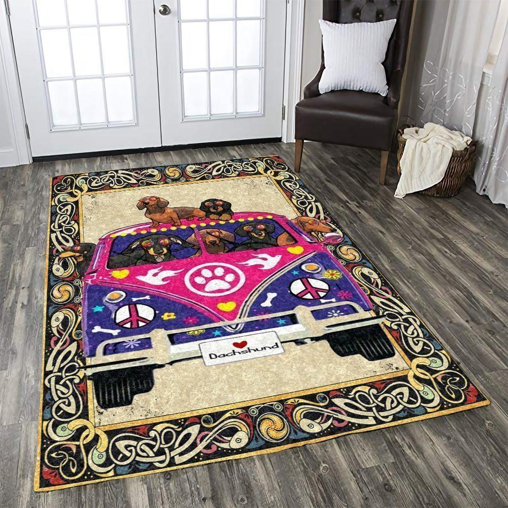Dachshund Hippie Limited Edition Rectangle Rug