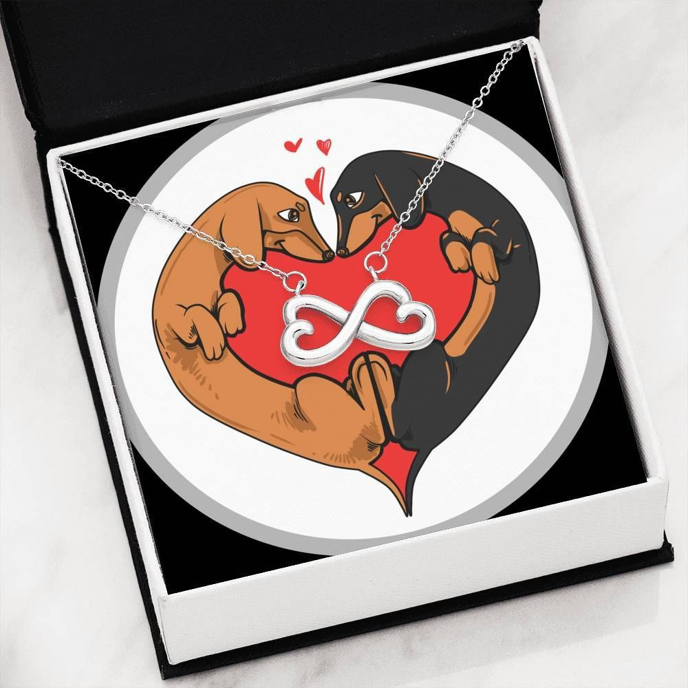 Dachshund Love Forever And Always Infinity Heart Necklace For Mom