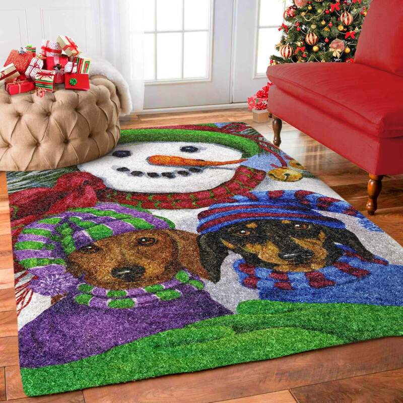 Dachshund Snowman Limited Edition Rectangle Rug