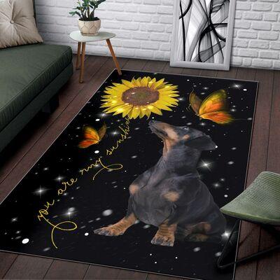 Dachshund Sunflower Limited Edition Rectangle Rug