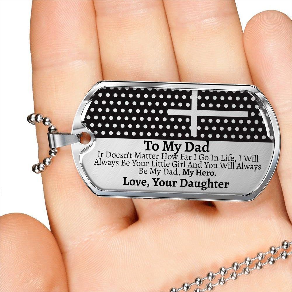 Dad , Necklace Gift For Dad From Daughter, Dog Tag Necklace