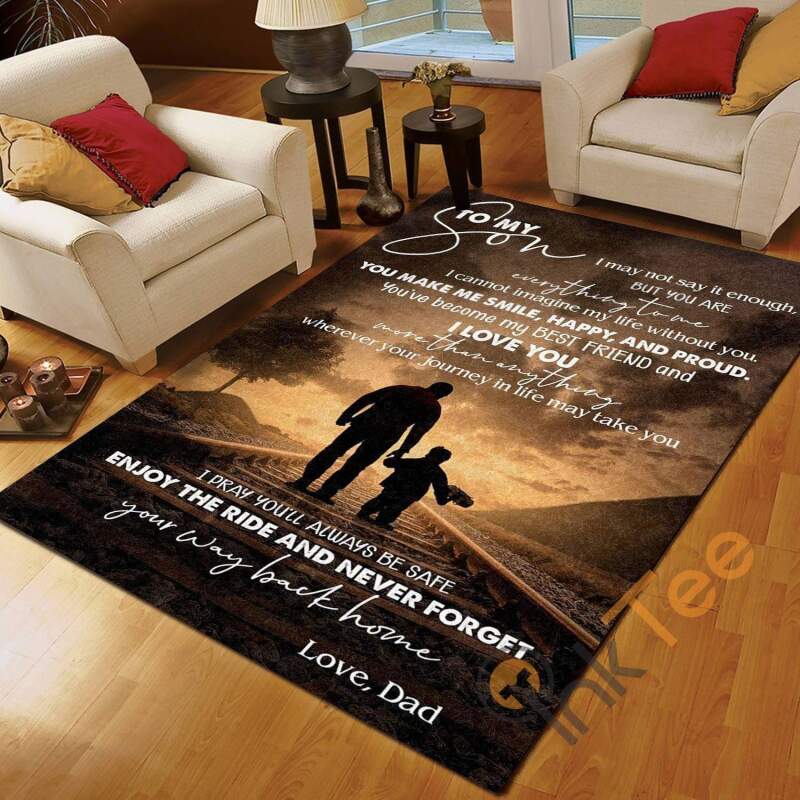Dad To Son I Pray You’ll Be Safe Bedroom Living Room Home Decoration Gift For Father’s Day Rectangle Rug