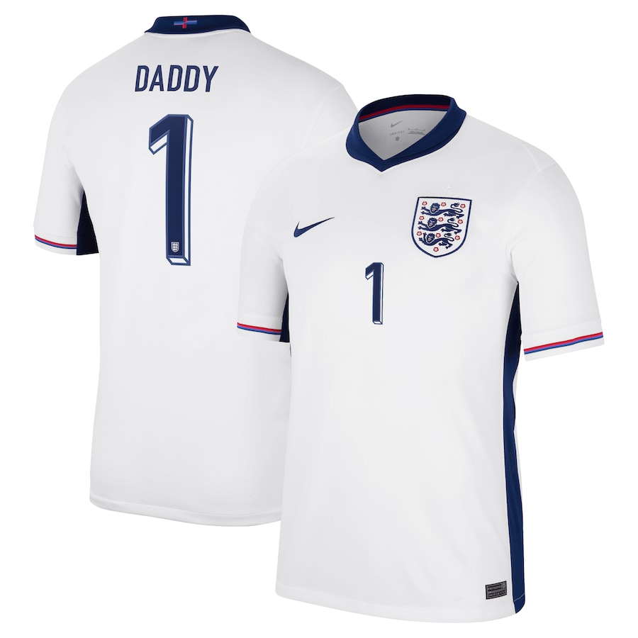 DADDY Men's England 2024 Stadium Home Soccer Jersey