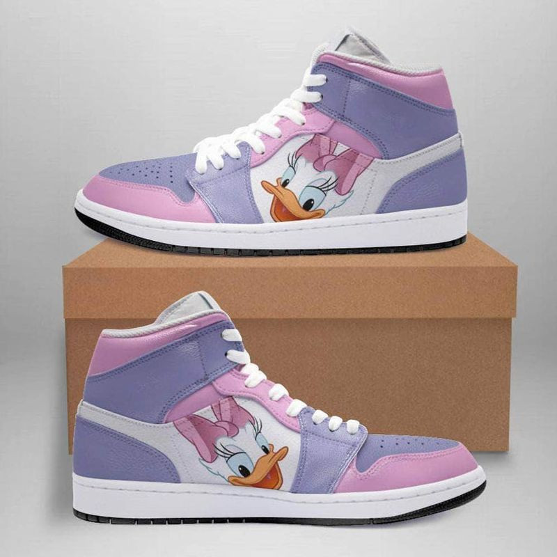 Daisy Duck 7 High Top Air Jordan Sneaker, Air Jordan Hightop