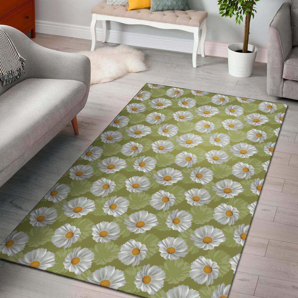 Daisy Pattern Print Design Limited Edition Rectangle Rug