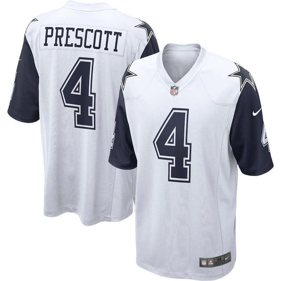 Dak Prescott Dallas Cowboys Game Alternate White Jersey - All Stitched 