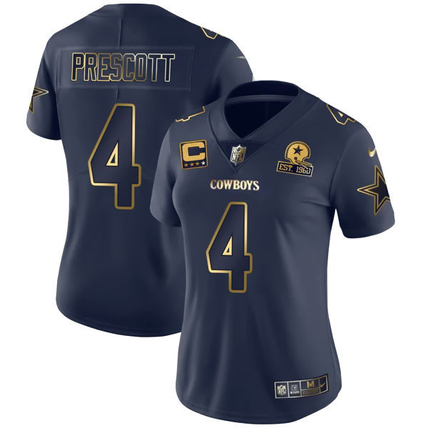 Dak Prescott Dallas Cowboys Navy Gold Collection Jersey - All Stitched 