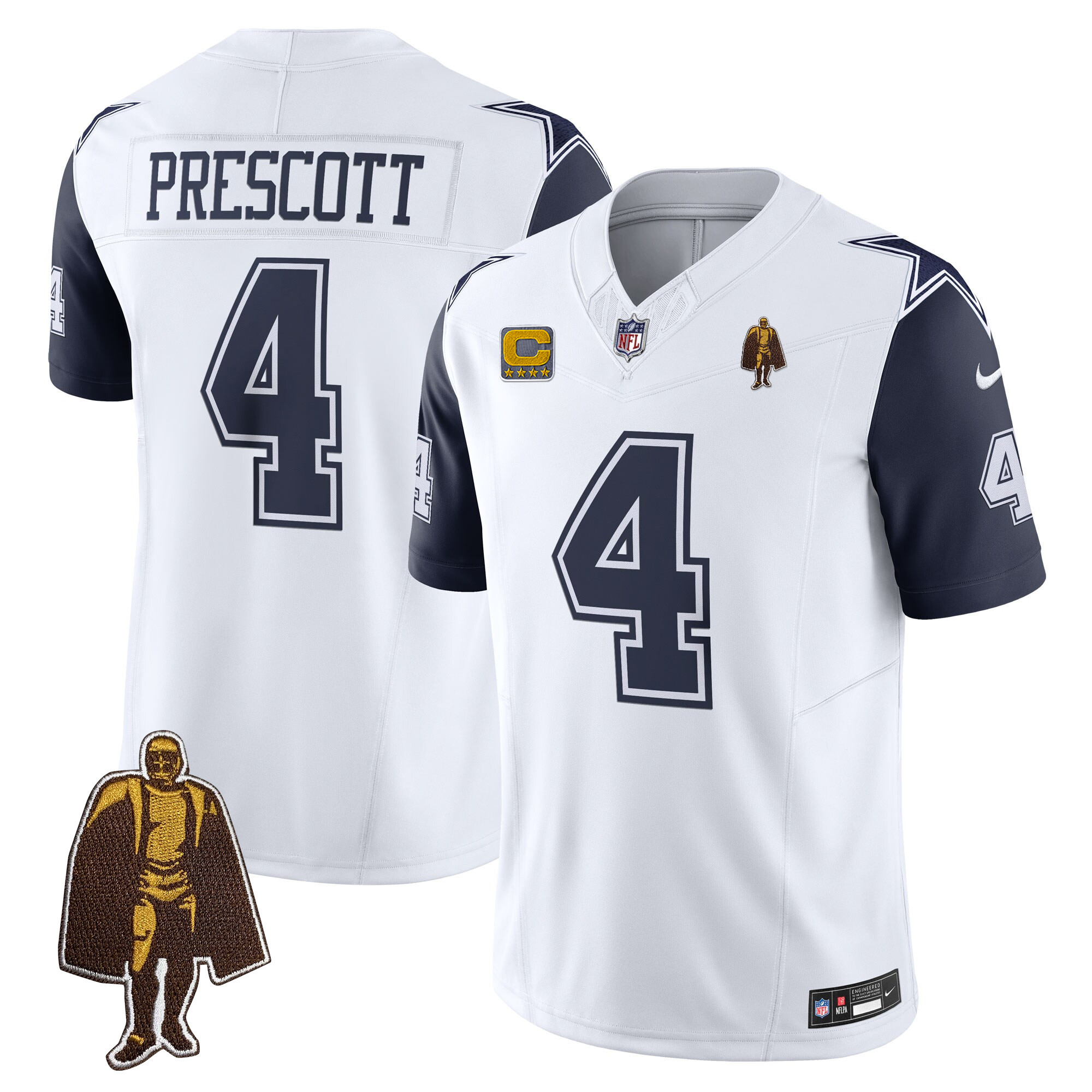 Dak Prescott Dallas Cowboys Walter Payton Patch Color Rush Jersey - All Stitched 