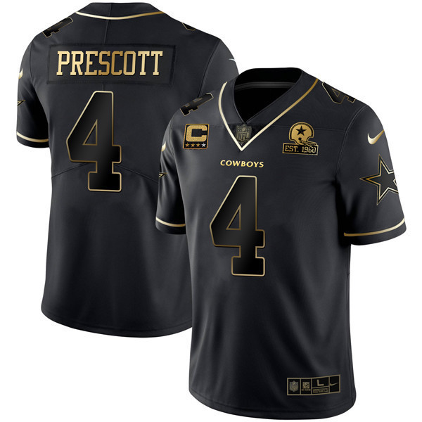 Dak Prescott Men's Dallas Cowboys Black Gold Collection Limited-Black Gold Jersey - All Stitched 
