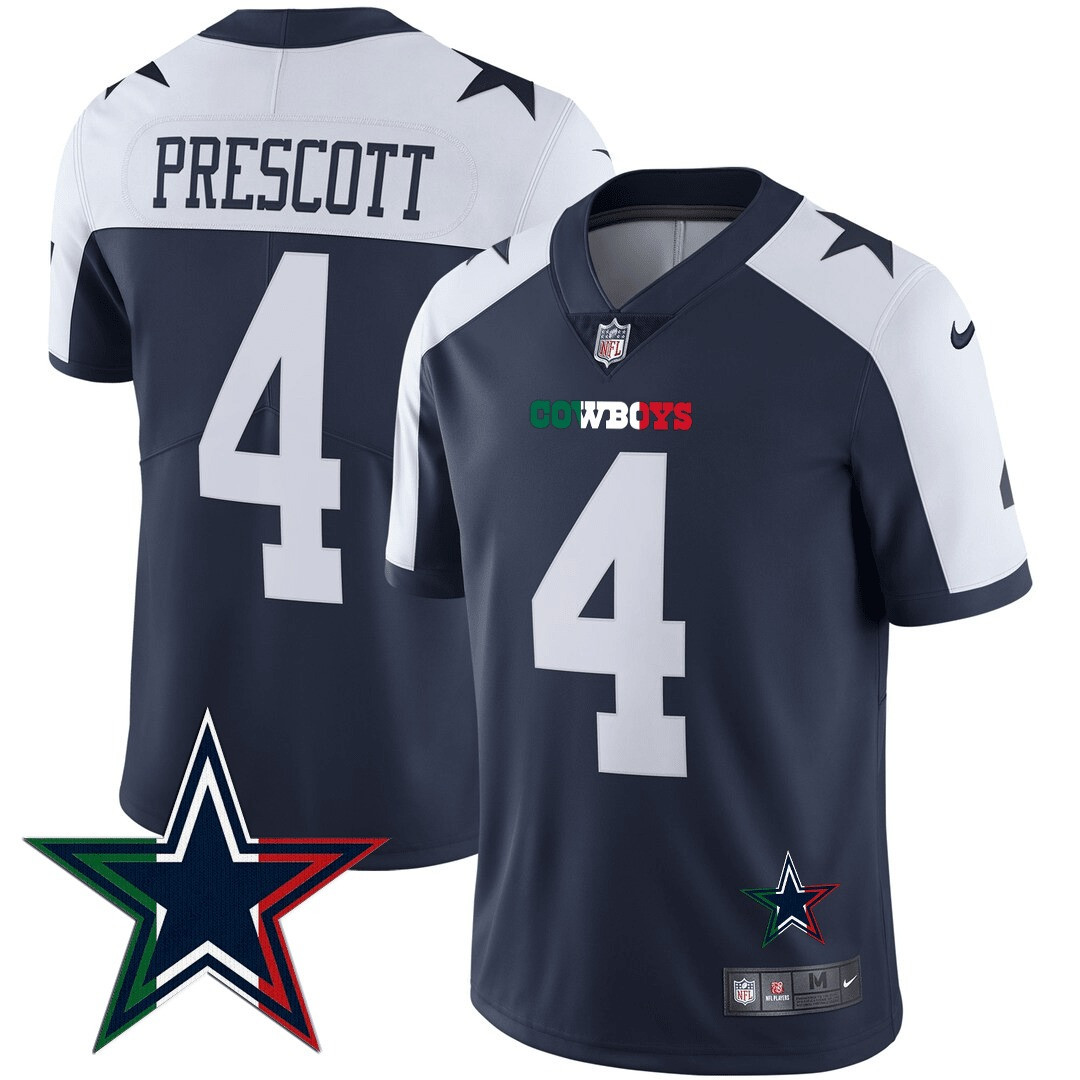 Dak Prescott Men's Dallas Cowboys Mexico Vapor Alternate Jersey - All Stitched 
