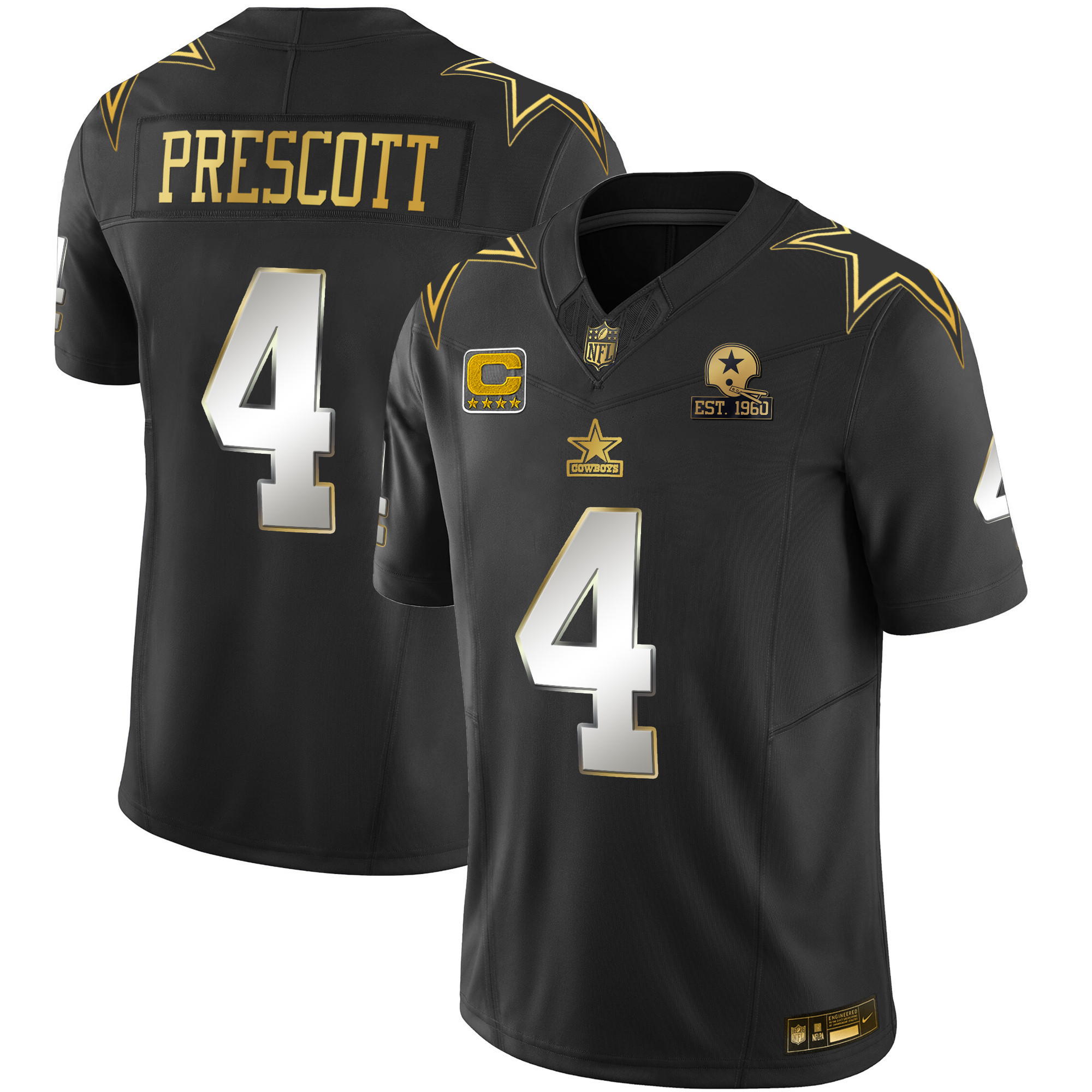 Dak Prescott Men's Dallas Cowboys Throwback Limited Vapor Black Limited Jersey - All Stitched 