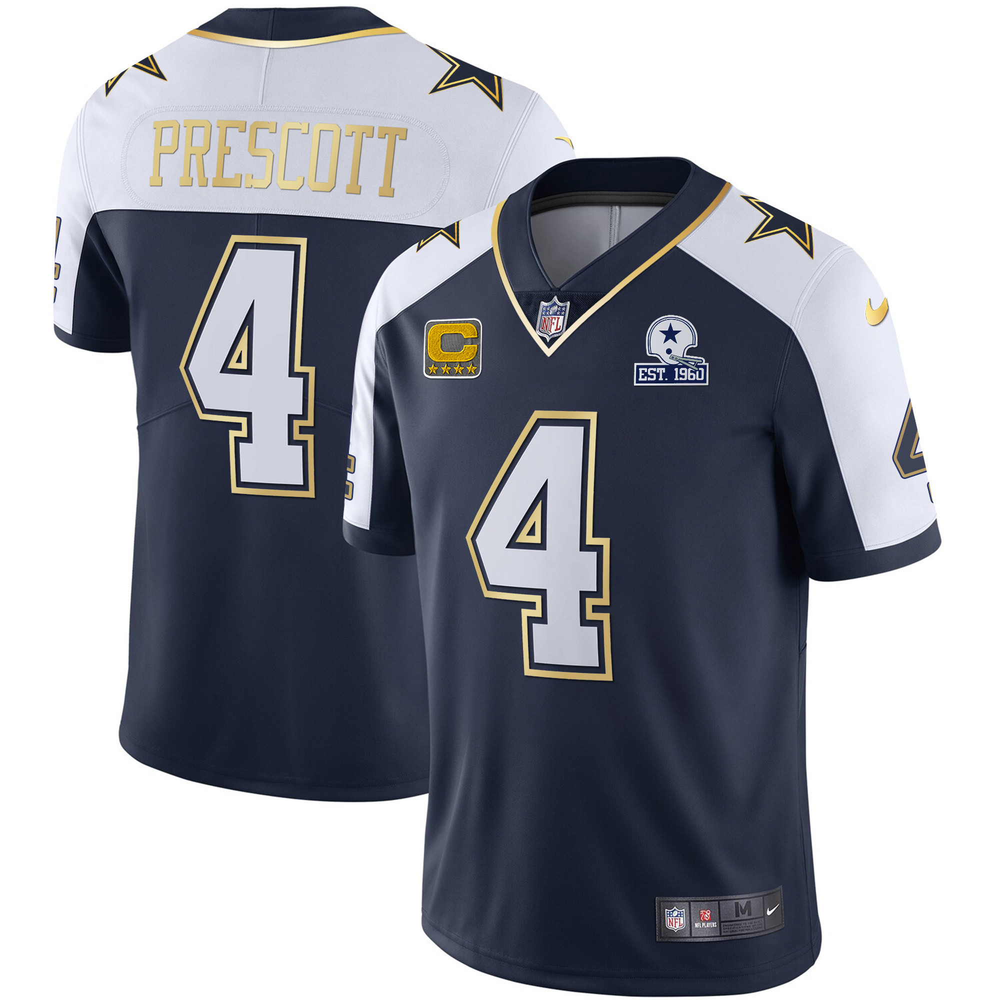 Dak Prescott Men's Dallas Cowboys Vapor Gold Alternate Jersey - All Stitched 