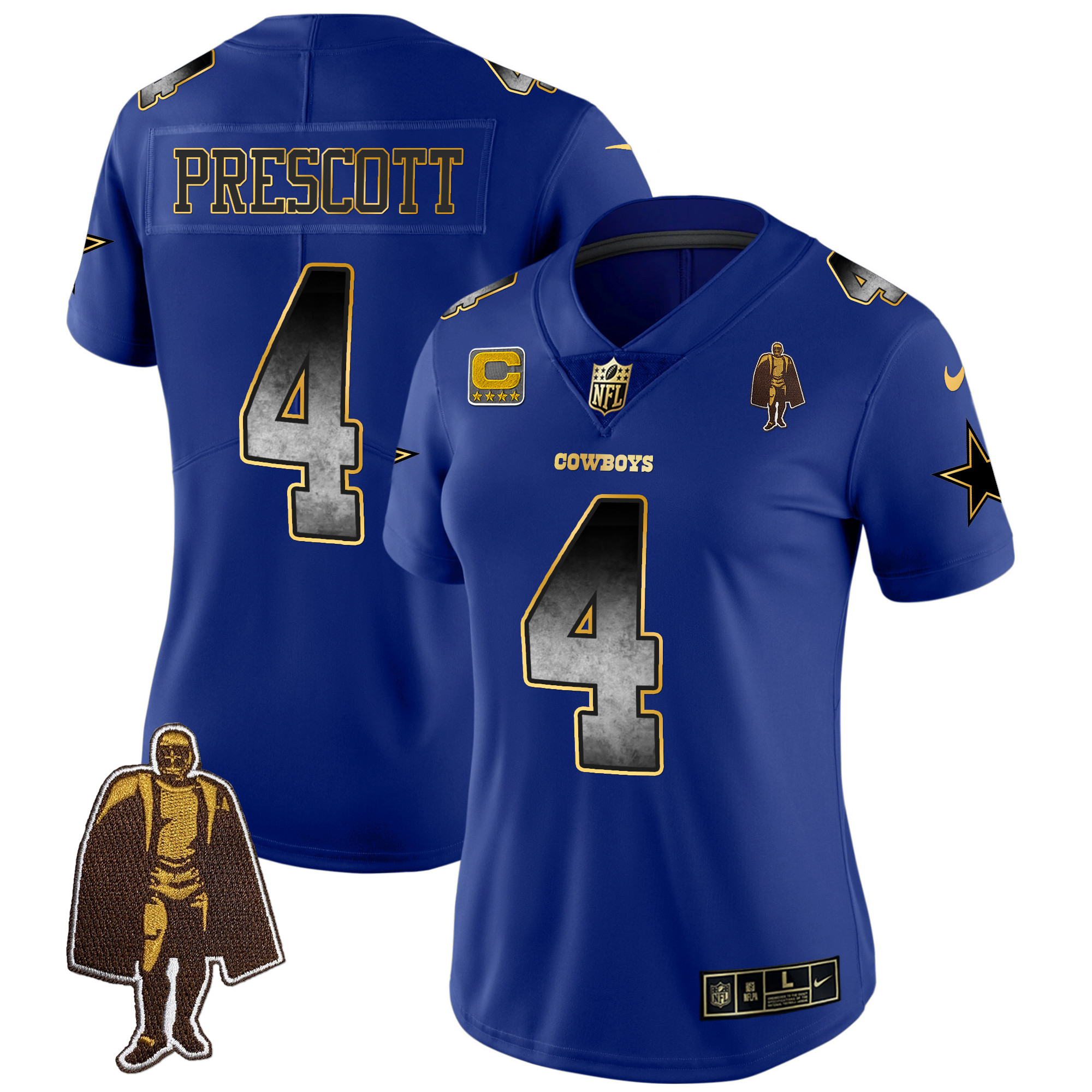 Dak Prescott Women's Dallas Cowboys Arch Smoke Vapor Royal Jersey - All Stitched 