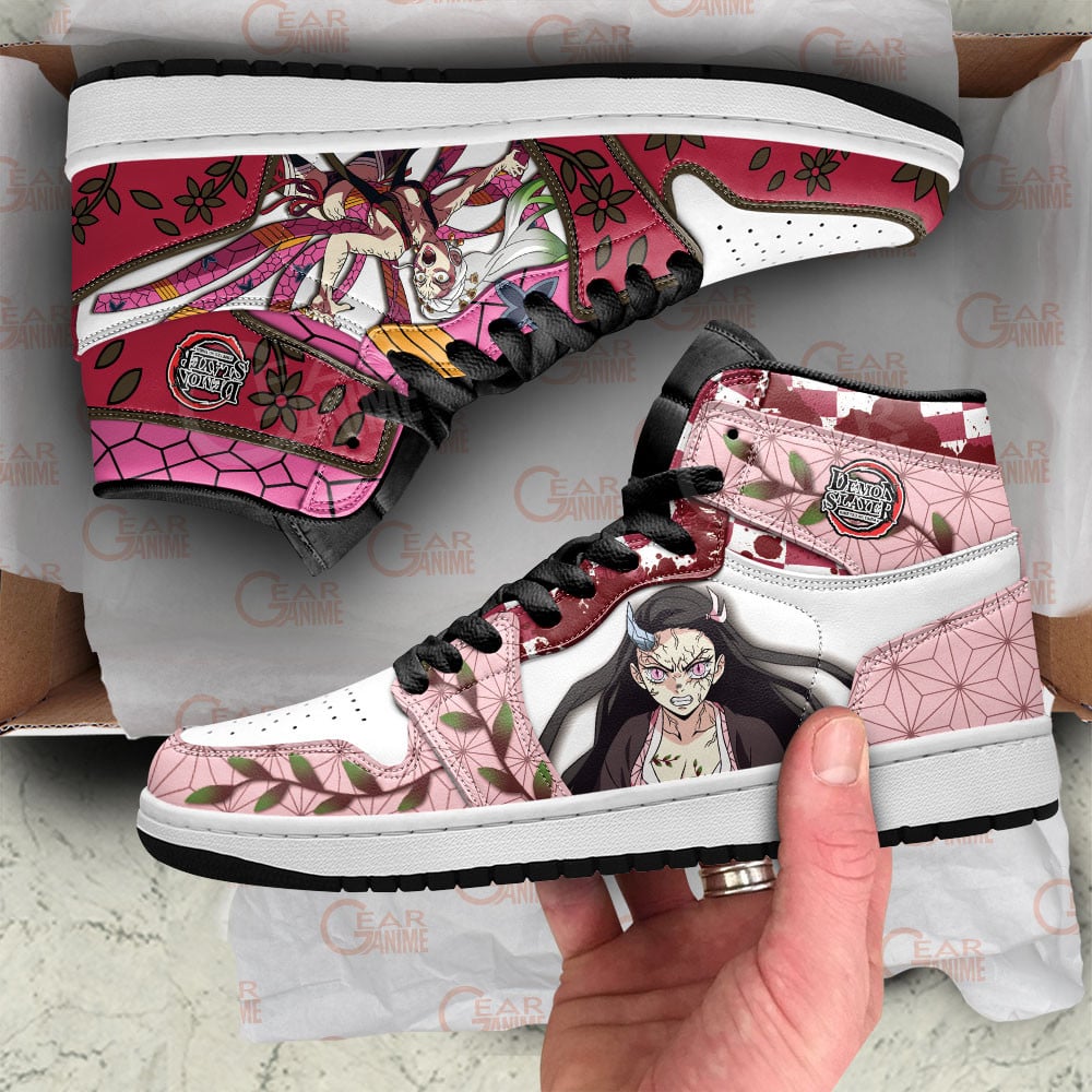 Daki and Nezuko JD1s Sneakers Demon Slayer Anime Shoes, Air Jordan Hightop