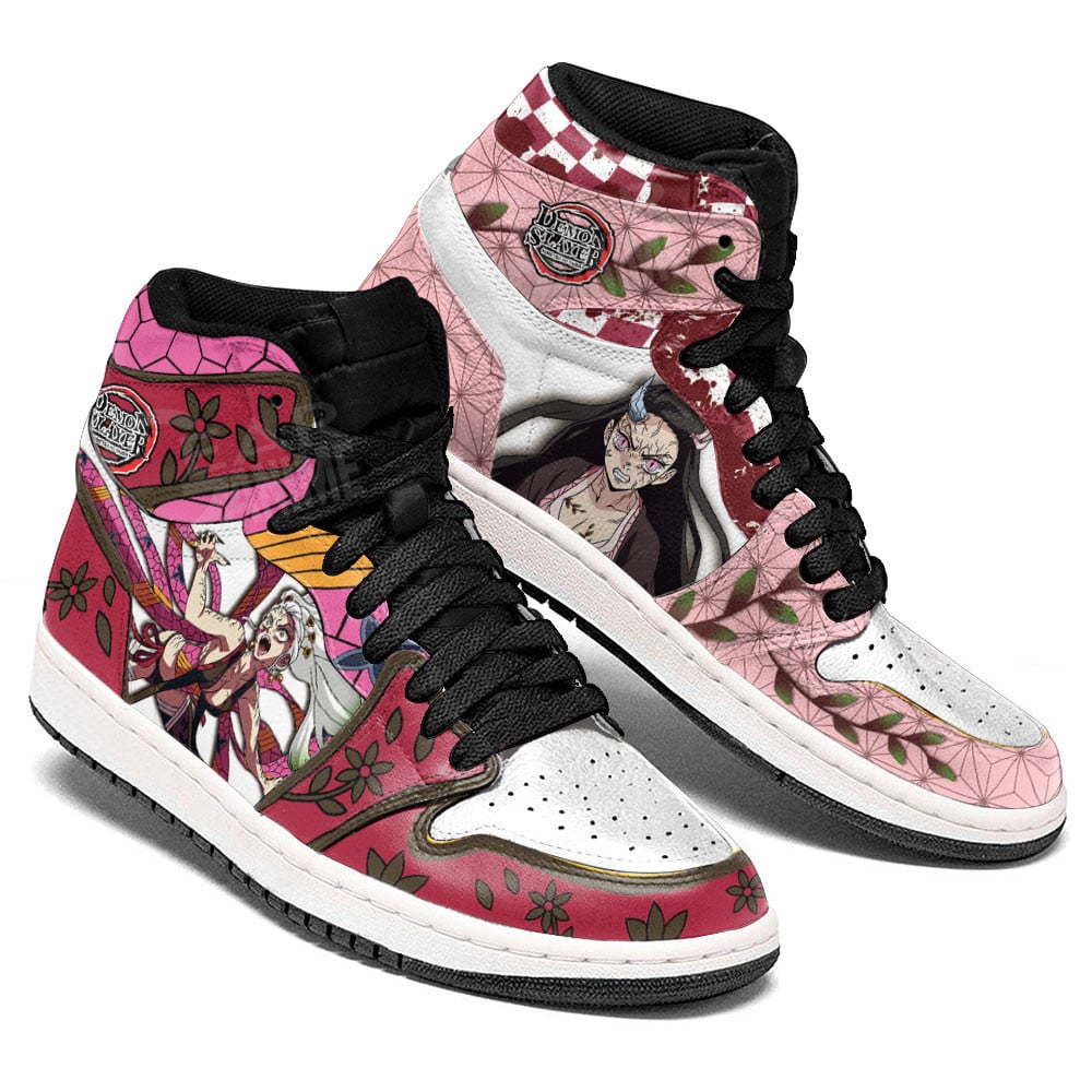 Daki and Nezuko JD1s Sneakers Demon Slayer Anime Shoes, Air Jordan Hightop