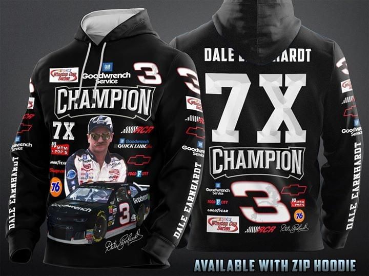 Dale earnhardt 7x champion legend racer signed for fan 3D Hoodie