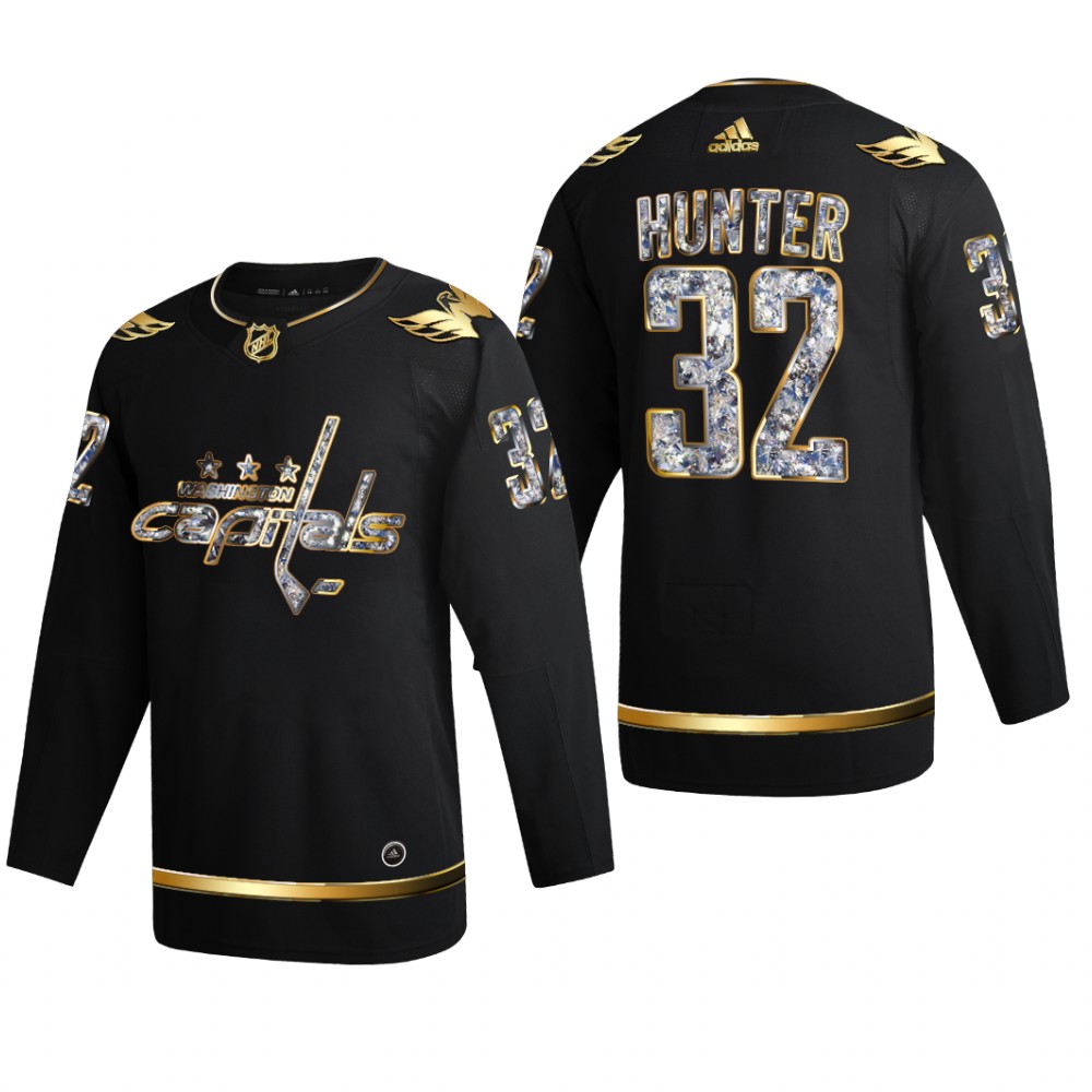 Dale Hunter #32 Washington Capitals 2022 Stanley Cup Playoffs Black Diamond Edition Jersey