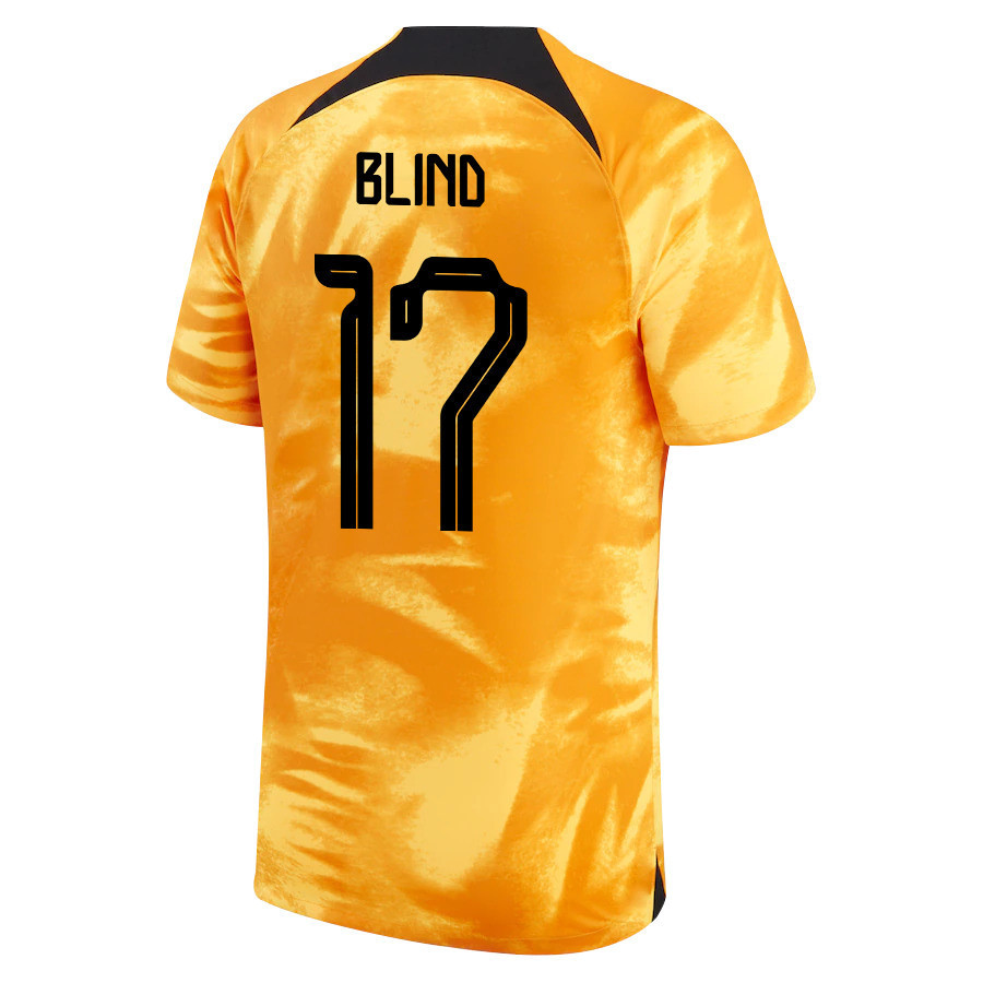 Daley Blind 17 Netherlands National Team 2022-23 Qatar World Cup Home Soccer Jersey –