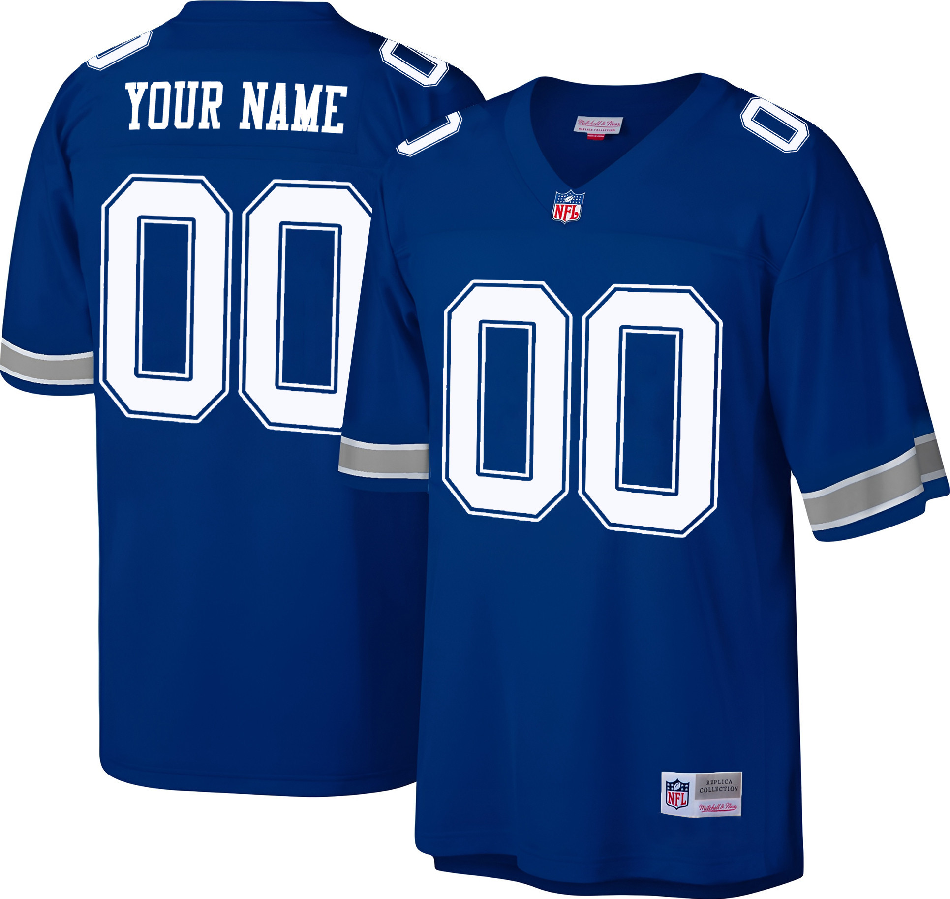 Dallas Cowboys 1996 Big & Tall Royal Custom Royal Jersey - All Stitched 