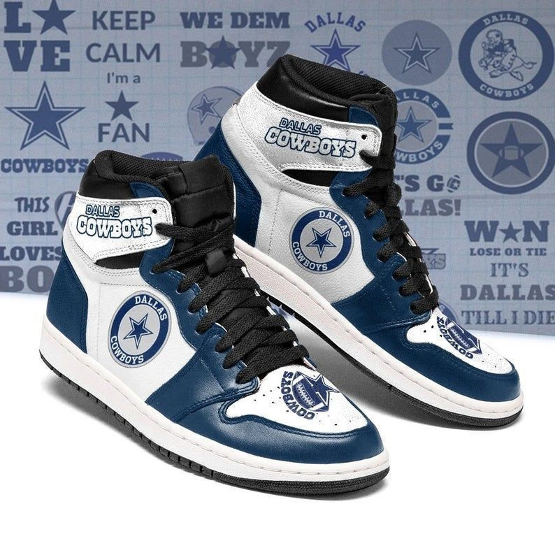 Dallas Cowboys 5 NFL Team Sneakers Gift For Fans High Top Air Jordan Sneaker, Air Jordan Hightop