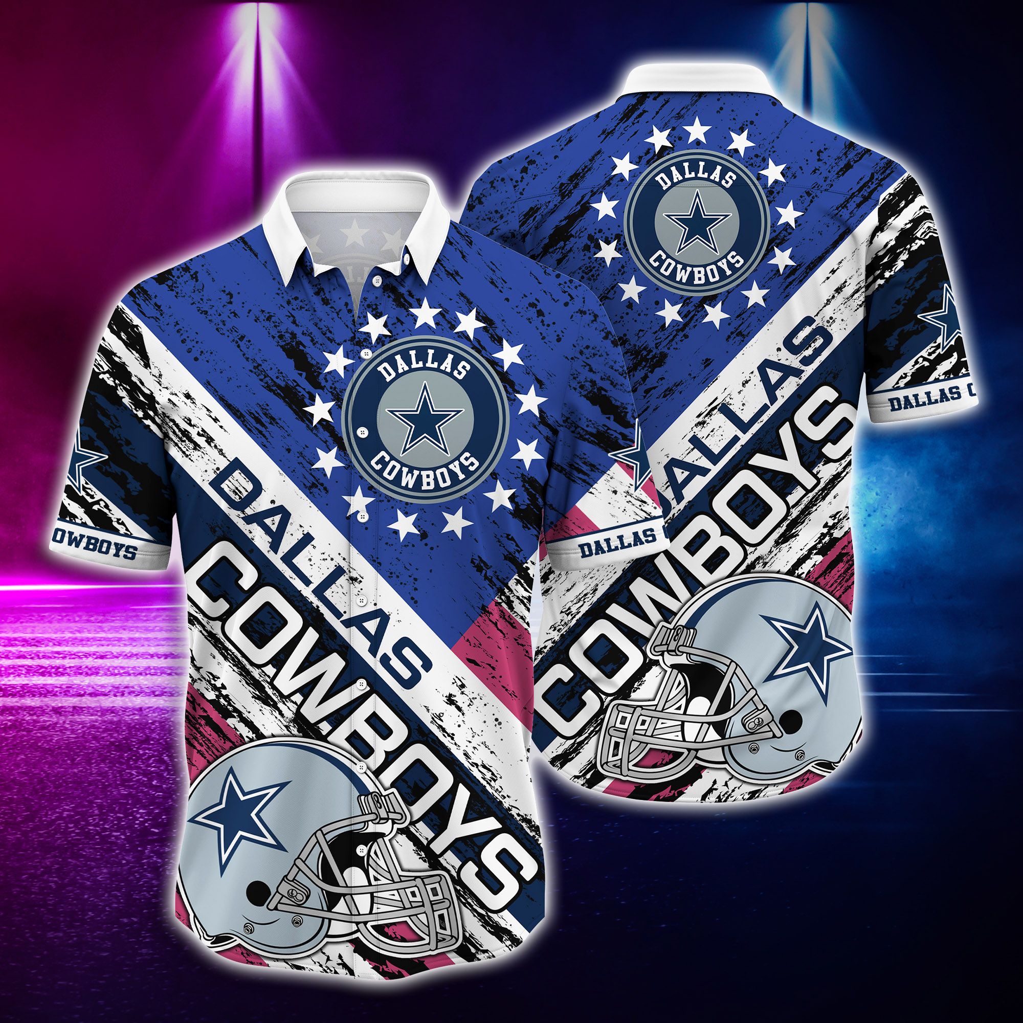Dallas Cowboys and rugby helmet Hawaiian Shirt
