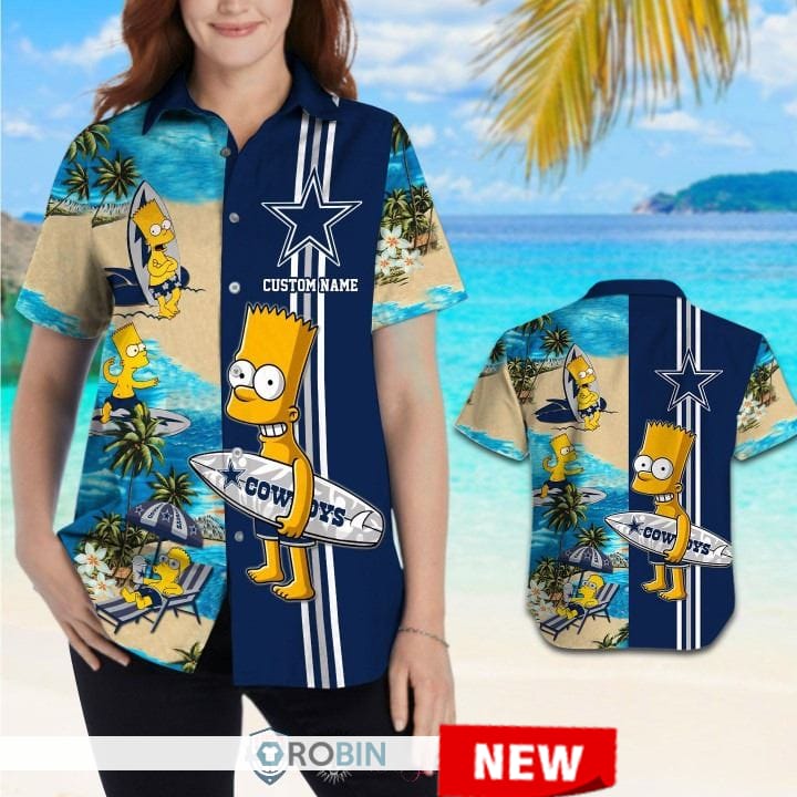 Dallas Cowboys Bart Simpson Hawaiian Shirt