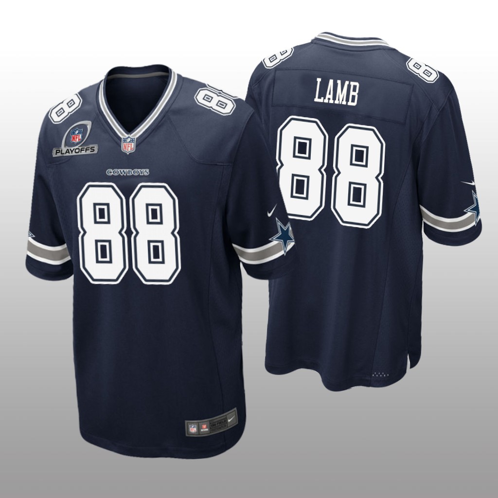 Dallas Cowboys CeeDee Lamb Navy Game 2021 NFL Playoffs Patch - Men's