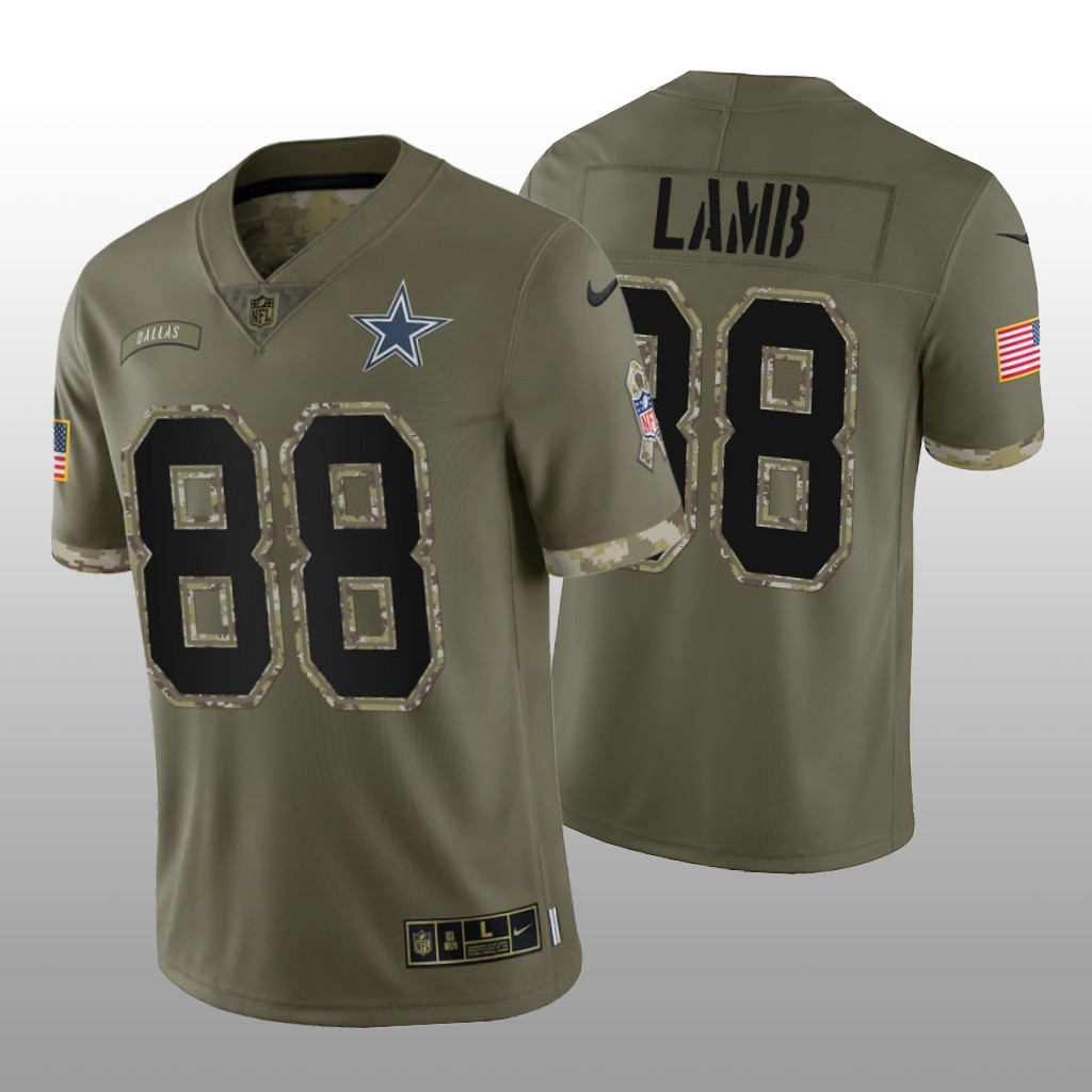 Dallas Cowboys CeeDee Lamb Olive Limited Jersey 2022 Salute To Service - Men's