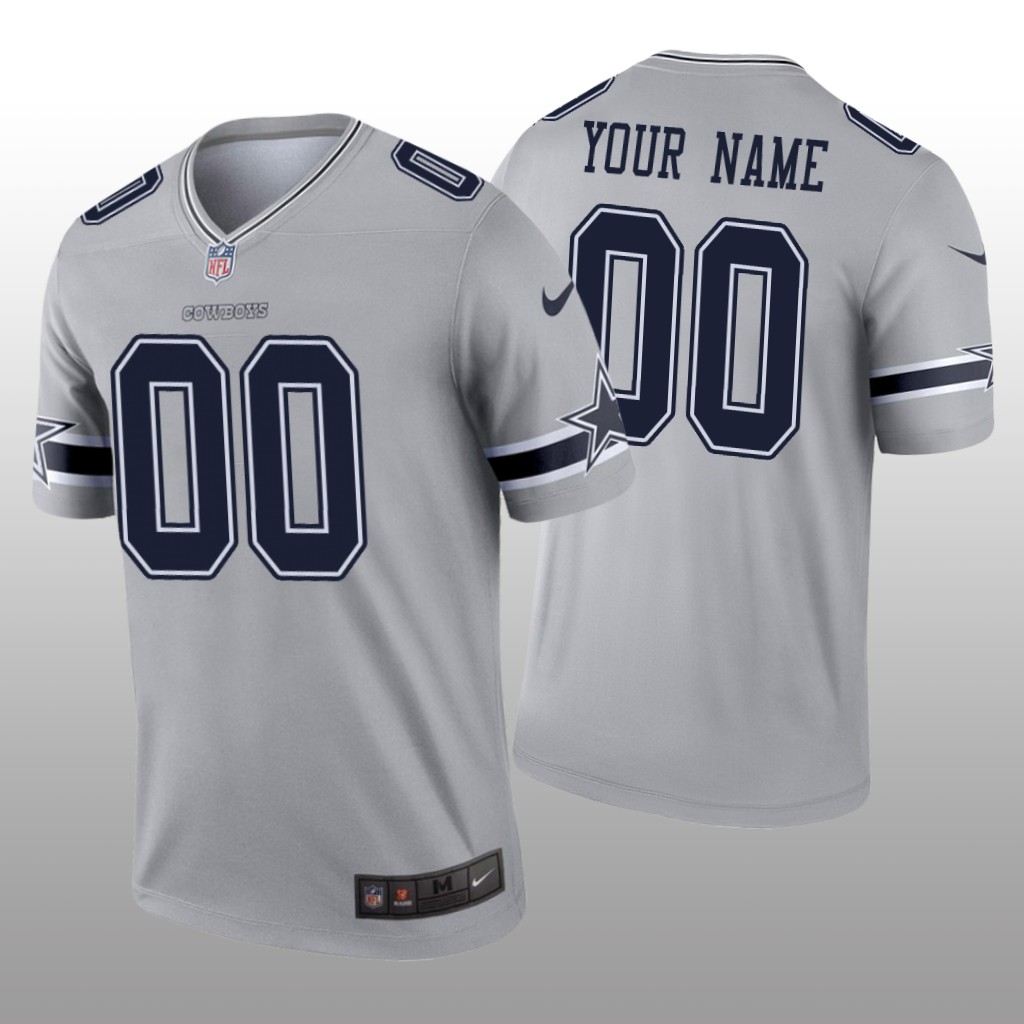 Dallas Cowboys Custom Gray Jersey Inverted Legend - Men's