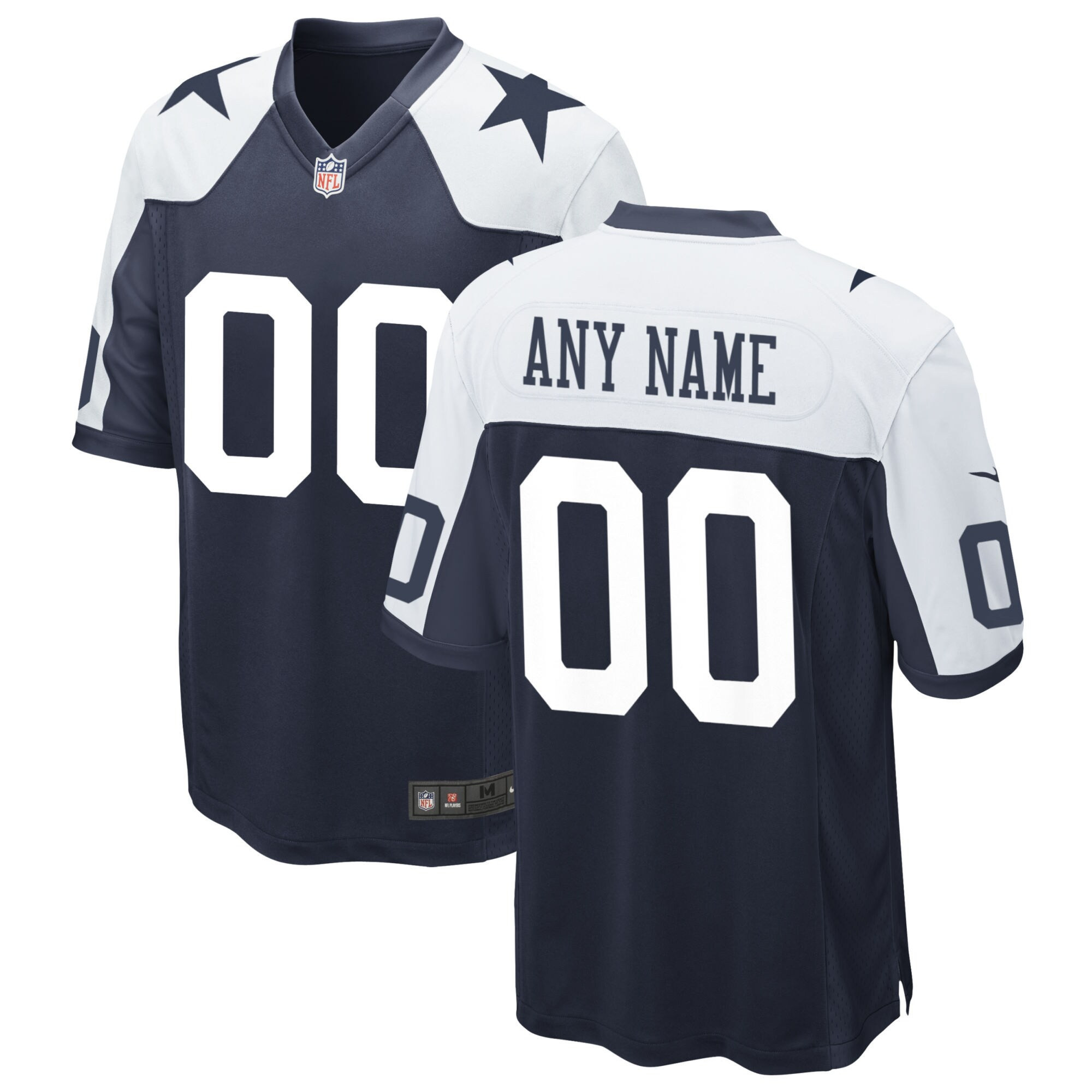 Dallas Cowboys Custom Name and Number Game Alternate Navy Jersey - All Stitched 