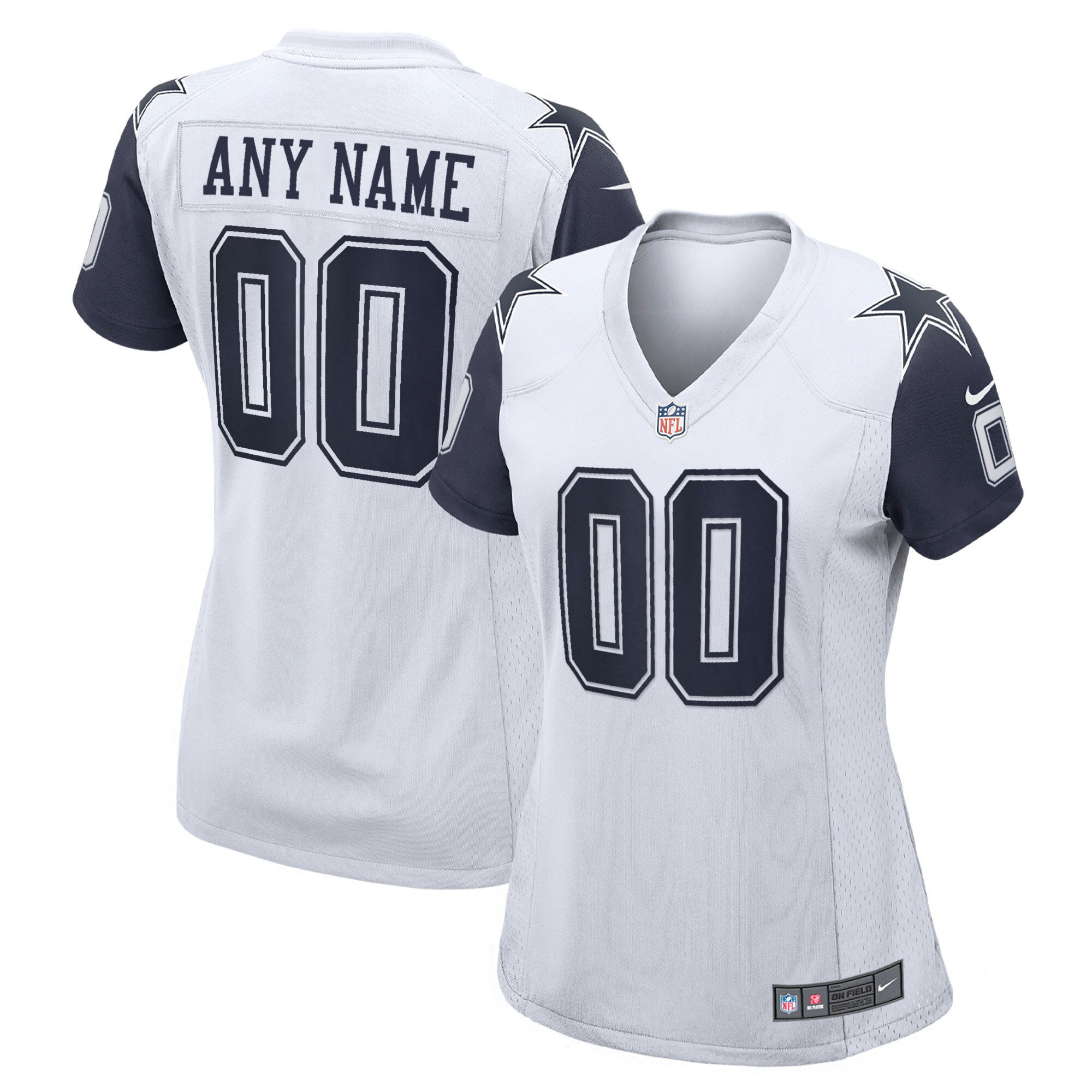 Dallas Cowboys Custom Name and Number Game Alternate White Jersey - All Stitched 