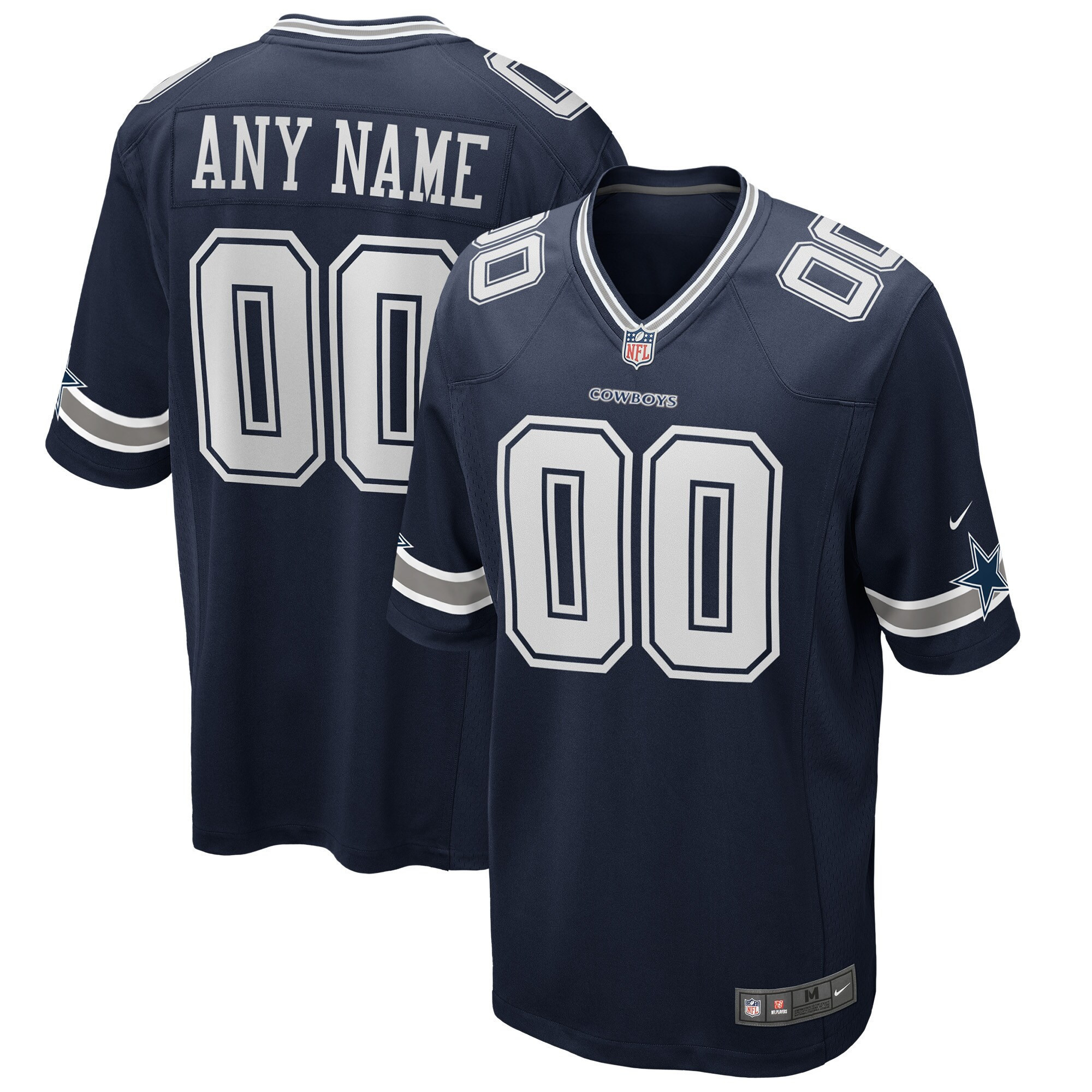 Dallas Cowboys Custom Name and Number Game Navy Jersey - All Stitched 