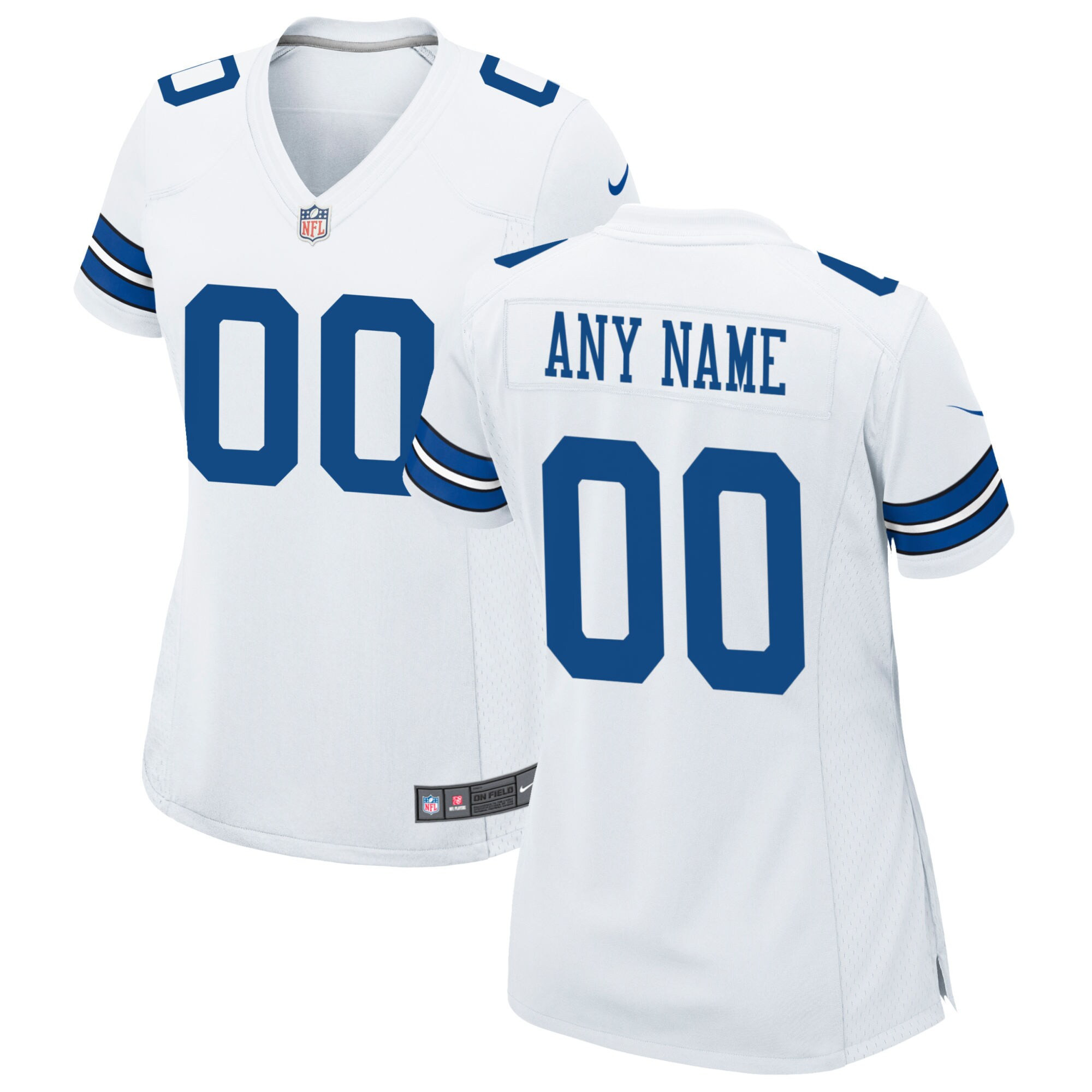 Dallas Cowboys Custom Name and Number Game White Jersey - All Stitched 