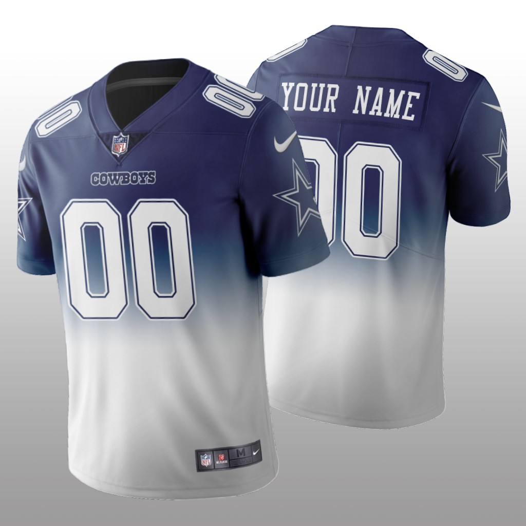Dallas Cowboys Custom Navy Gradient Jersey Color Crash - Men's